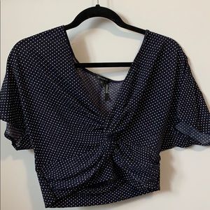 Dynamite polka dotted short sleeve blouse/coverup